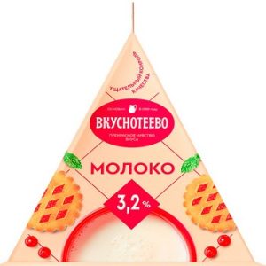 Молоко Вкуснотеево ультрапаст 3,2% TCA 200мл без змж