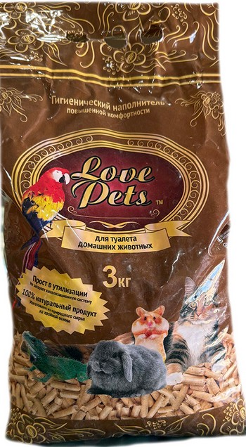 Гигиен наполнитель Love Pets древесный 3кг