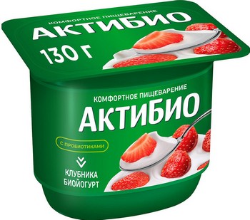 Биойогурт Данон АктиБио клубника 2,9% 130г без змж