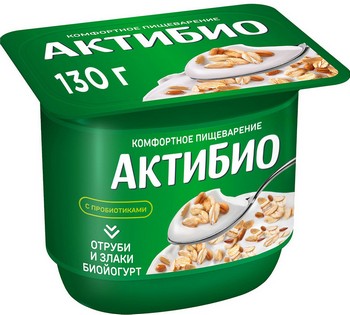 Биойогурт Данон АктиБио отруби-злаки 2,9% 130г без змж