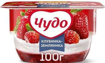 Десерт творожный Чудо клубника-земляника 4% стак 100г без змж