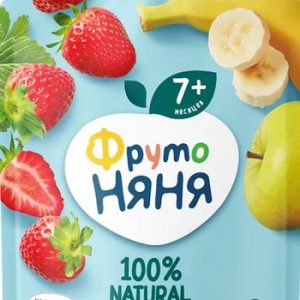 Десерт ФрутоНяня яблоко-банан-клубника д/п 90г