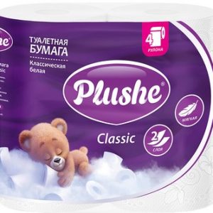Бумага туалетная Plushe Classic белая 2-хсл 4шт