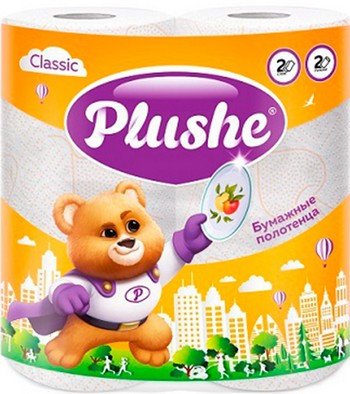 Полотенца бумажные Plushe Classic 2-хсл 2шт