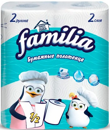 Полотенца бумажные Familia Plus 2-хсл 2шт