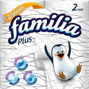 Бумага туалетная Familia Plus 2-хсл 4шт