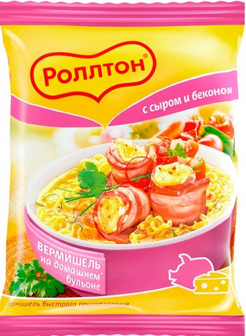 Вермишель Роллтон сыр-бекон м/у 60г