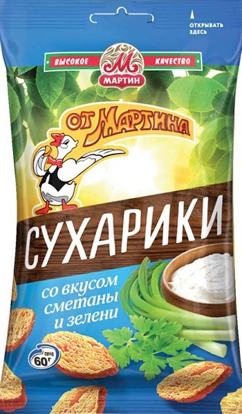Сухарики от Мартина со вкус сметаны и зелени 60г