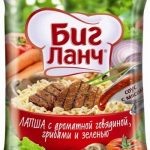 Лапша Биг Ланч говядина/грибы/зелень 75г
