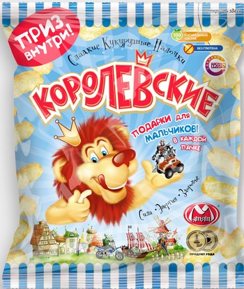 Кукурузные палочки Матяш Королевские сладкие подарки д/мальч м/у 70г