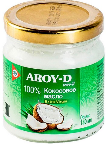 Масло Aroy-D кокосовое Extra virgin ст/б 180мл