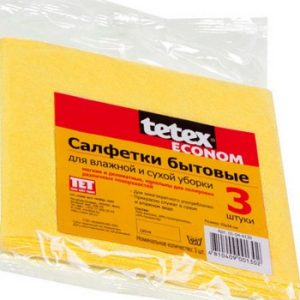 Салфетки д/уборки Tetex Econom вискоза 30х34см 3шт арт.01-04-0130