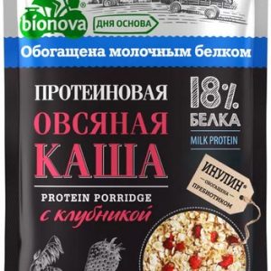 Каша Bionova протеиновая овсяная с клубникой б/сахара м/у 40г