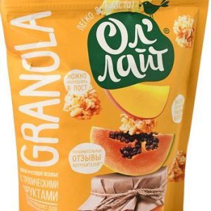 Мюсли Ол'Лайт запеченные Гранола медовые с тропическими фруктами д/п 280г