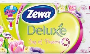 Бумага туалетная Zewa Deluxe цветы 3-хсл 8шт