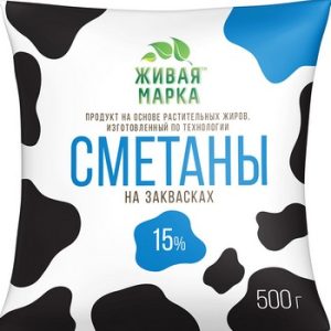 Сметанка Живая 15% п/э 500г сзмж