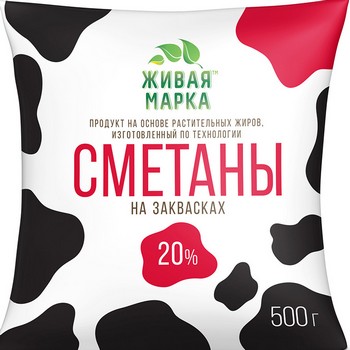 Сметанка Живая 20% п/э 500г сзмж