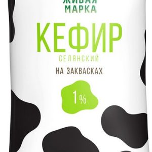 Кефир Живая марка Селянский 1% п/э 1л без змж