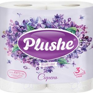 Бумага туалетная Plushe Deluxe light сирень 3-хсл 4шт