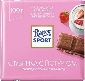 Шоколад Ritter Sport клубника с йогуртом 100г
