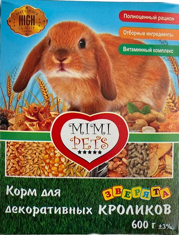 Корм д/кроликов Mimi pets 600г