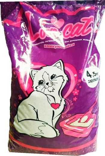 Гигиен наполнитель Love Cat комкующийся мелкая 4.5 кг