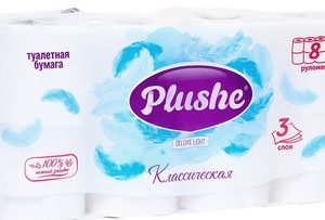 Бумага туалетная Plushe Deluxe light 3-хсл 8шт