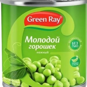 Горошек Green Ray зеленый Деликатесный Нежный ж/б 400г/425мл