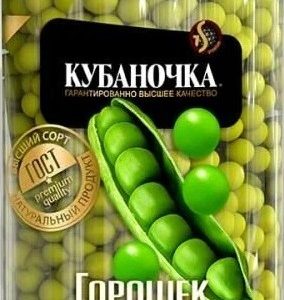Горошек Кубаночка зеленый их мозговых сортов в/с ГОСТ ст/б твист 370г