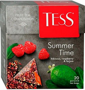 Чай Tess Summer Time с аром малины и фейхоа ф/п пирам 20*1,8г