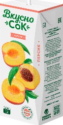 Напиток ВкусноСок сокосодержащий персик т/п 0,2 л