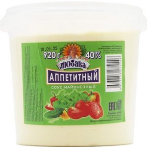 Майонез Любава Провансаль аппетитный 40% ведро 920г