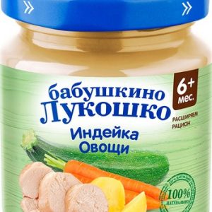 Пюре Бабушкино лукошко индейка-овощи 6+ ст/б 100г