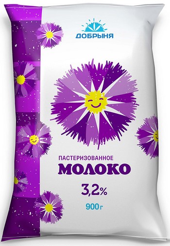 Молоко Добрыня 3,2% п/э 900г без змж