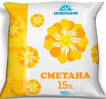 Сметана Добрыня 15% п/э 400г без змж