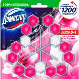 Блок д/унитаза DomestosТрио ледяная магнолия 3х55г