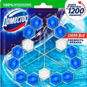 Блок д/унитаза DomestosТрио свежесть океана 3х55г