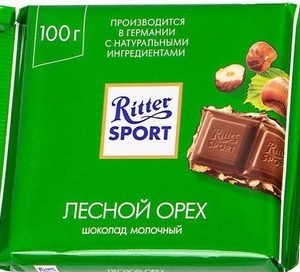 Шоколад Ritter Sport молочный с лесн орехом 100г