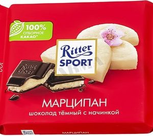 Шоколад Ritter Sport полугорький с марципаном 100г