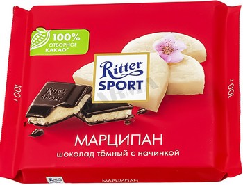 Шоколад Ritter Sport полугорький с марципаном 100г