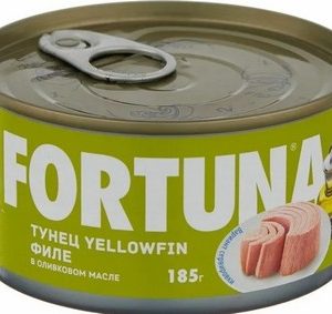 Тунец Fortuna филе в оливк масле ключ ж/б 185г