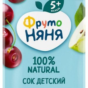 Сок ФрутоНяня яблочно-вишневый 5+ т/п 200мл