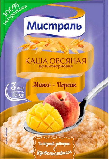 Каша Мистраль овсяная манго-персик 40г