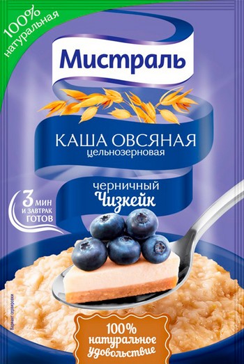 Каша Мистраль овсяная черничный чизкейк 40г
