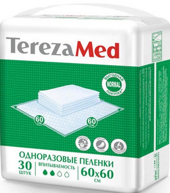 Гигиенические пеленки Tereza Med нормал 60х60см 30шт