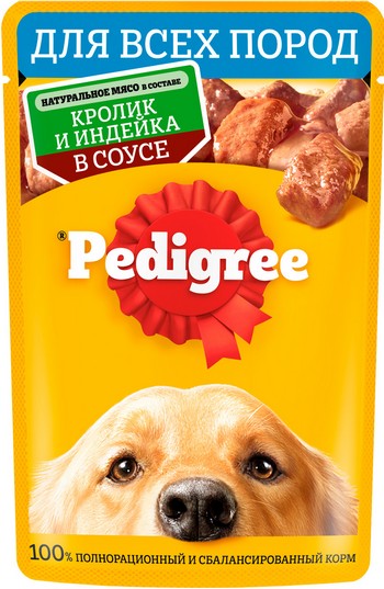 Корм д/собак Pedigree кролик-индейка м/у 85г