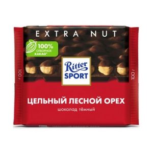 Шоколад Ritter Sport темный цельный лесной орех 100г