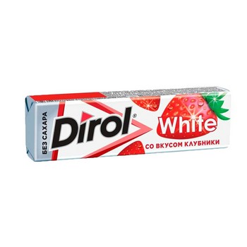 Жев.резинка Dirol White клубничная под 13,6г