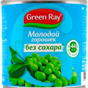 Горошек Green Ray зеленый Молодой б/сахара ж/б ключ 400г/425мл