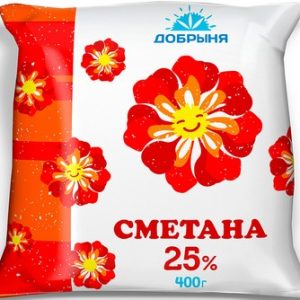 Сметана Добрыня 25% п/э 400г без змж